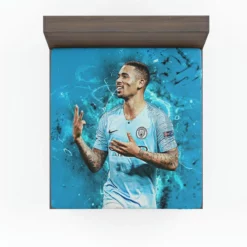 Gabriel Jesus Strong Man United Football Player Fitted Sheet