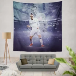 Gareth Bale Energetic Football Player Tapestry