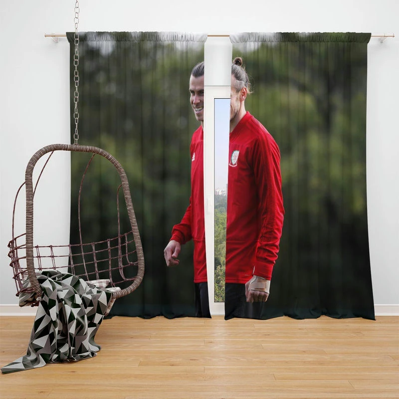 Gareth Bale Football Player Window Curtain