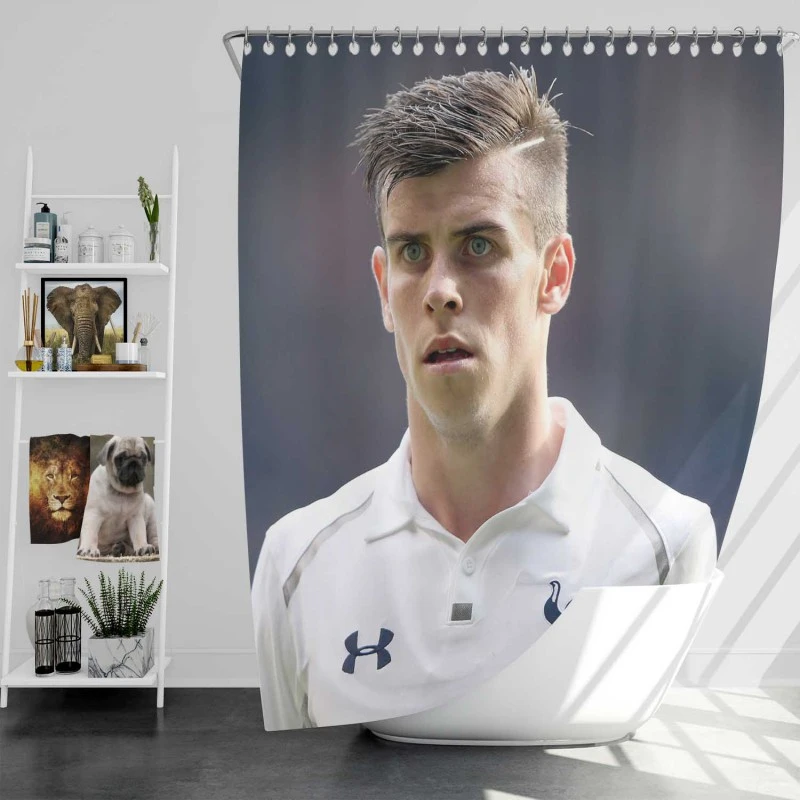 Gareth Bale Populer Welsh Soccer Player Shower Curtain