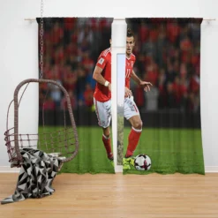Gareth Bale Sensational Welsh Football Player Window Curtain