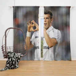 Gareth Bale Tottenham Hotspur F C Classic Soccer Player Window Curtain