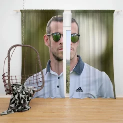 Gareth Bale Welsh Golfer Soccer Player Window Curtain