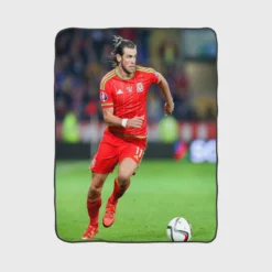 Gareth Bale in Welsh Red Jercey Fleece Blanket 1