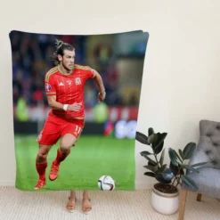 Gareth Bale in Welsh Red Jercey Fleece Blanket