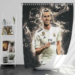 Gareth Frank Bale  Real Madrid Football Player Shower Curtain