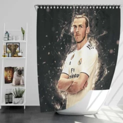 Gareth Frank Bale  Real Madrid Soccer Player Shower Curtain