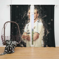 Gareth Frank Bale  Real Madrid Soccer Player Window Curtain