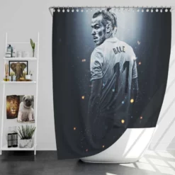 Gareth Frank Bale  Real Madrid White Jercey Shower Curtain
