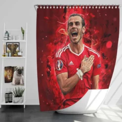 Gareth Frank Bale  Wales Soccer Player Shower Curtain