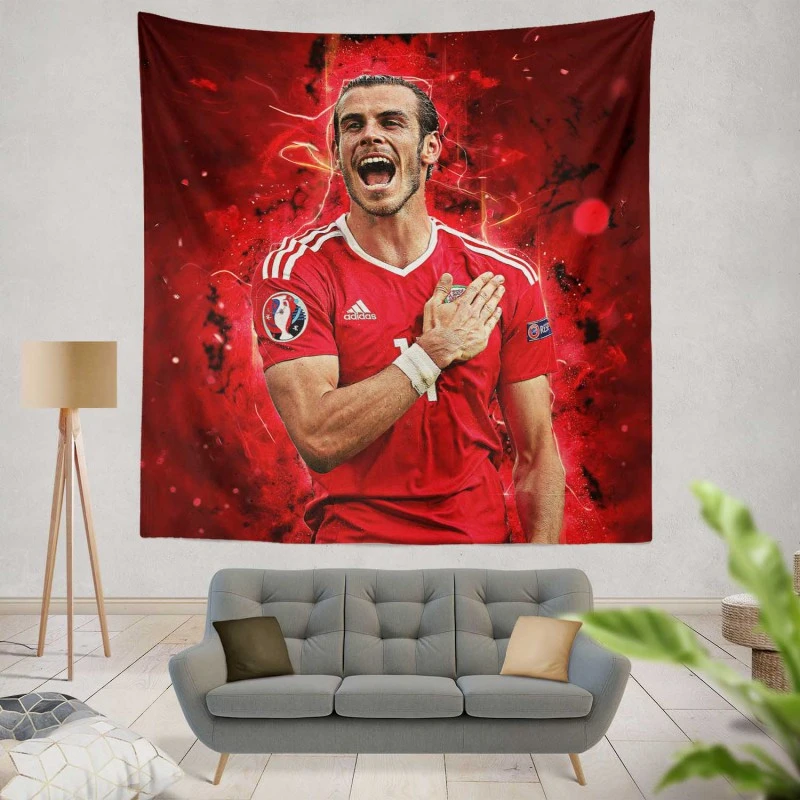 Gareth Frank Bale  Wales Soccer Player Tapestry