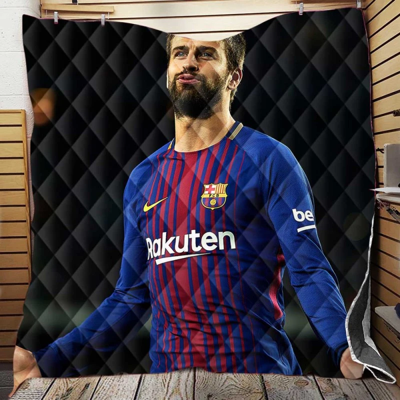 Gerard Pique Awarded Spanish Football Player Quilt Blanket