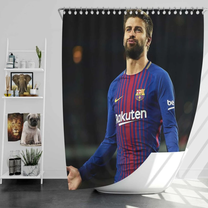 Gerard Pique Awarded Spanish Football Player Shower Curtain