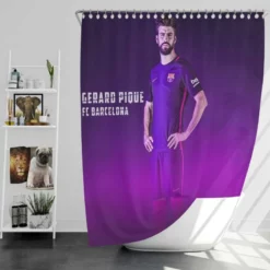 Gerard Pique Best Defend Football Player Shower Curtain