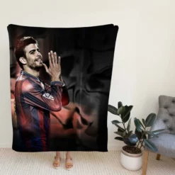 Gerard Pique Energetic Barcelona Football Player Fleece Blanket