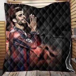 Gerard Pique Energetic Barcelona Football Player Quilt Blanket