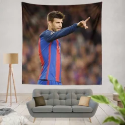 Gerard Pique Excellent Spanish Football Player Tapestry