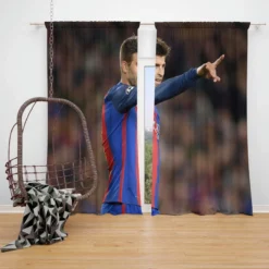 Gerard Pique Excellent Spanish Football Player Window Curtain