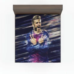 Gerard Pique Exciting Barcelona Football Player Fitted Sheet