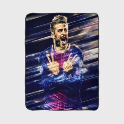 Gerard Pique Exciting Barcelona Football Player Fleece Blanket 1