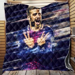 Gerard Pique Exciting Barcelona Football Player Quilt Blanket