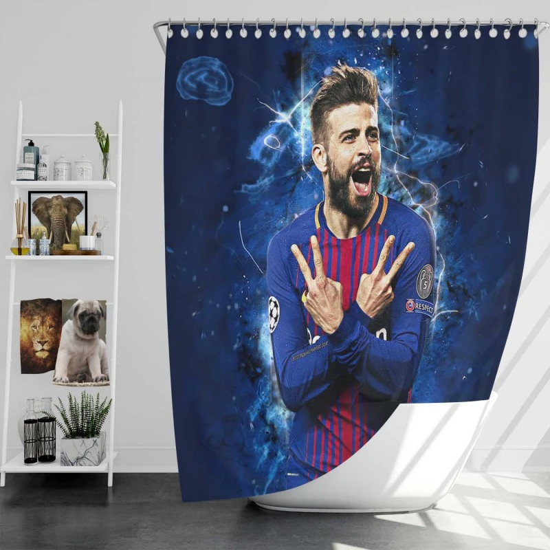 Gerard Pique FIFA World Cup Winning Player Shower Curtain