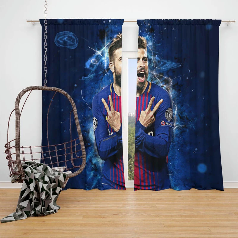 Gerard Pique FIFA World Cup Winning Player Window Curtain