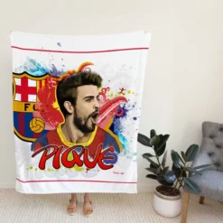 Gerard Pique Famous Barcelona Football Player Fleece Blanket