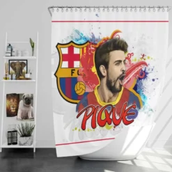 Gerard Pique Famous Barcelona Football Player Shower Curtain