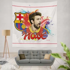 Gerard Pique Famous Barcelona Football Player Tapestry