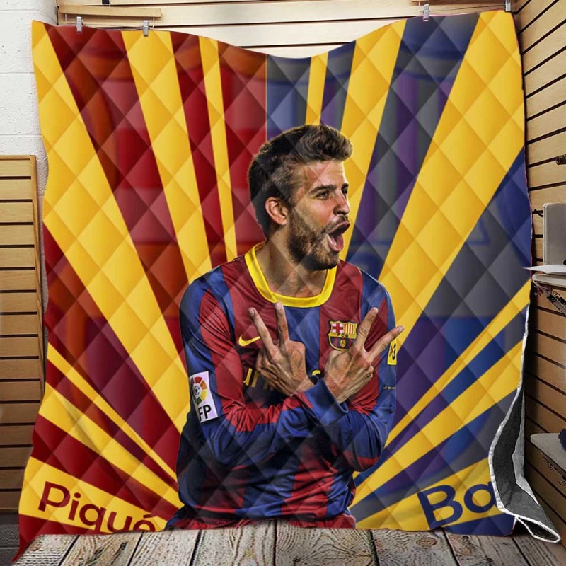 Gerard Pique Populer Barcelona Football Player Quilt Blanket