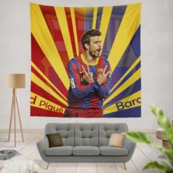 Gerard Pique Populer Barcelona Football Player Tapestry