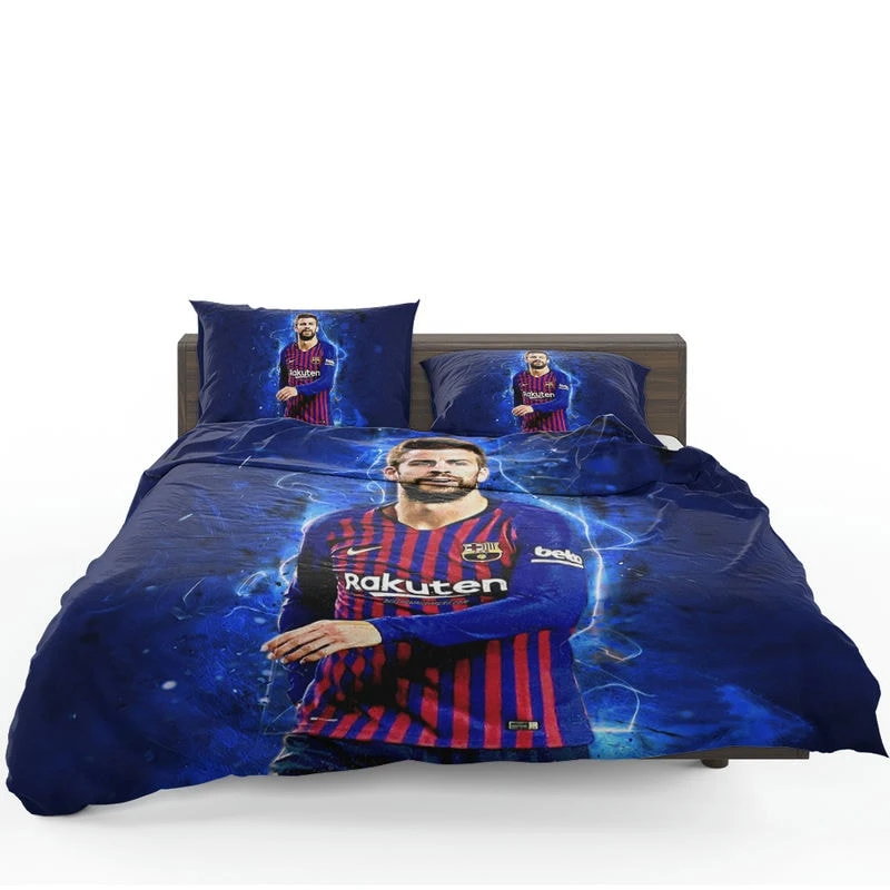 Gerard Pique Strong Barcelona Defend Football Player Bedding Set