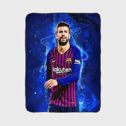 Gerard Pique Strong Barcelona Defend Football Player Fleece Blanket 1