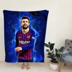 Gerard Pique Strong Barcelona Defend Football Player Fleece Blanket