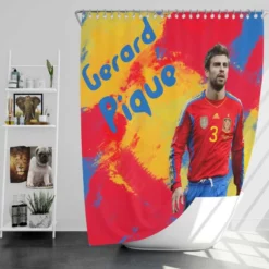 Gerard Pique Top Ranked Spanish Football Player Shower Curtain