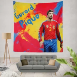 Gerard Pique Top Ranked Spanish Football Player Tapestry