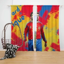 Gerard Pique Top Ranked Spanish Football Player Window Curtain