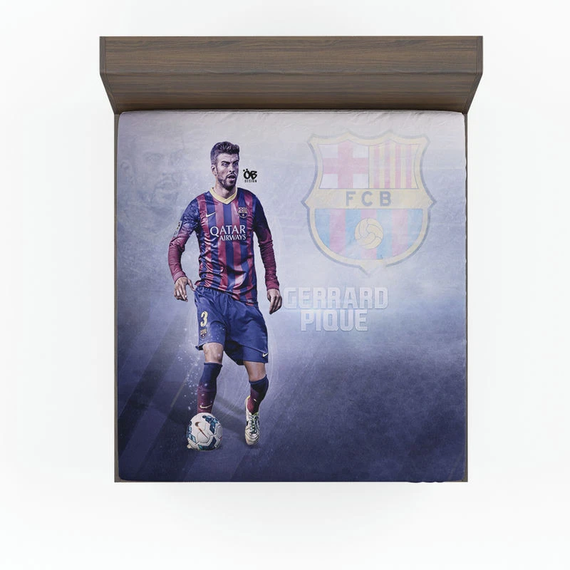 Gerard Pique in Barcelona Striped Jersey Fitted Sheet