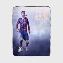 Gerard Pique in Barcelona Striped Jersey Fleece Blanket 1