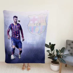 Gerard Pique in Barcelona Striped Jersey Fleece Blanket