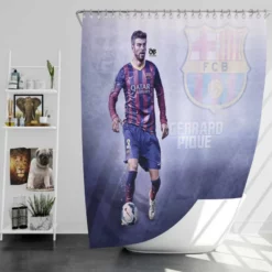 Gerard Pique in Barcelona Striped Jersey Shower Curtain