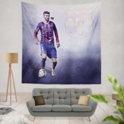 Gerard Pique in Barcelona Striped Jersey Tapestry