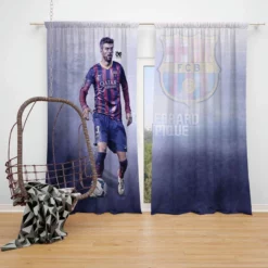 Gerard Pique in Barcelona Striped Jersey Window Curtain