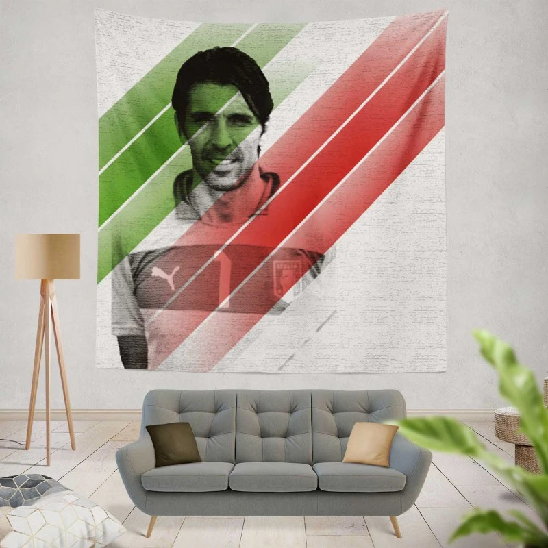 Gianluigi Buffon Awarded Serie A Football Player Tapestry