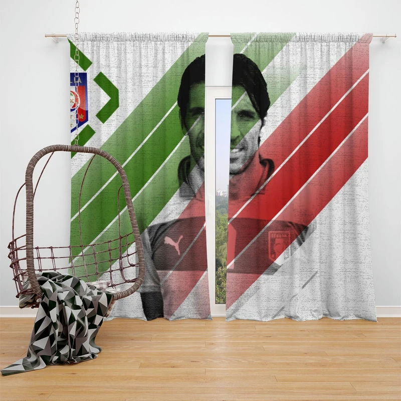 Gianluigi Buffon Awarded Serie A Football Player Window Curtain