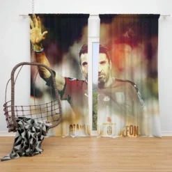 Gianluigi Buffon Classic Juventus Football Player Window Curtain