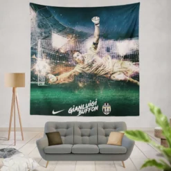 Gianluigi Buffon Exciting Juve Football GoalKeeper Tapestry