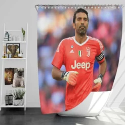 Gianluigi Buffon Strong Juventus Captain Shower Curtain