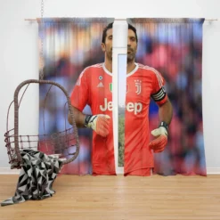 Gianluigi Buffon Strong Juventus Captain Window Curtain